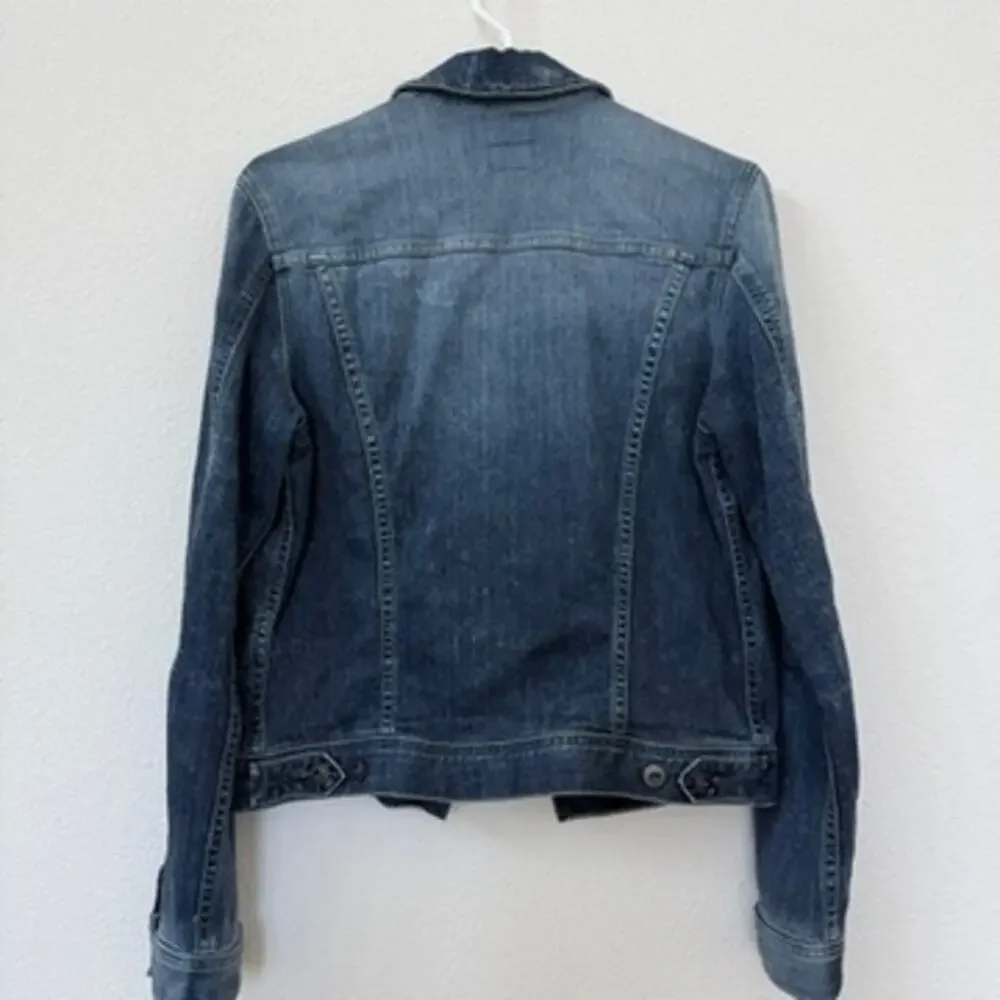 AG Adriano Goldschmied Denim Jacket Blue Stretch Jean Layering Women S Casual - Picture 5 of 6